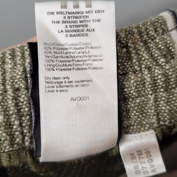 Adidas shorts men's size XL green striped wool blend VTG Y2K baggy streetwear - Picture 7 of 10